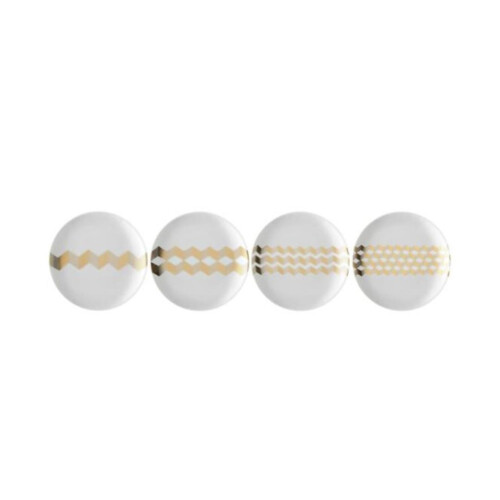LSA International LSA Chevron Teaplate 16cm Gold Assorted Set of 4