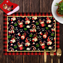 Christmas Linen Placemats 532x45cm Printed Table Mats Dining Decor Insulation Pads Western Restaurant