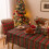 Christmas Plaid Snowflake Tablecloth Printed Rectangular Coffee Table Cloth Green Checkered Snowflakes 140x140cm 4