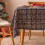 Christmas Plaid Snowflake Tablecloth Printed Rectangular Coffee Table Cloth Blue Grid Big Snowflake 110x110cm 1