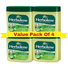 Dabur Herbolene Aloe Petroleum Jelly (4 x 50ml) | Enriched with Aloe Vera & Vitamin E | For Dry Rough Skin and Chapped Lips