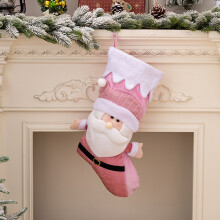 Nordic Pink Christmas Stockings for Old Man Snowman Gift Bag