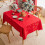 Christmas Snowflake Pattern Tablecloth Retro American Festive Rectangular Tea Table Cloth Red Snowflakes 100x140cm 4