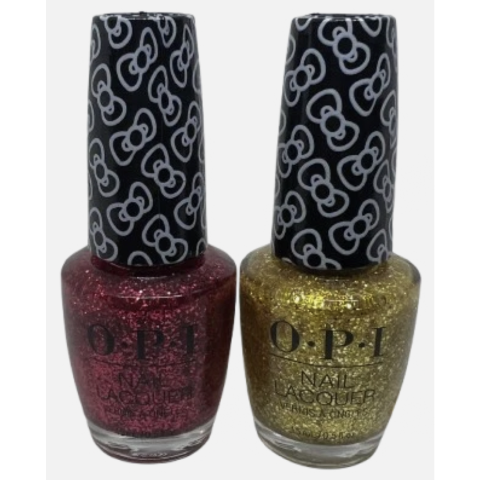 Opi Hello Kitty Glitter Nail Lacquer & Gold 15Ml Red