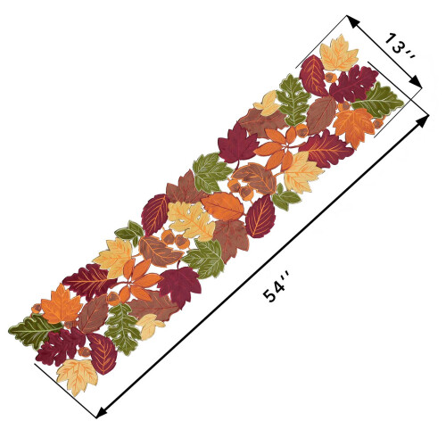 Custom Embroidered Engraved Maple Leaf Table Runner Autumn Home Decor Camel 15 Yuan