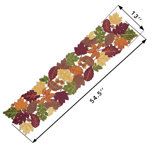 Custom Embroidered Engraved Maple Leaf Table Runner Autumn Home Decor Camel 15 Yuan 2