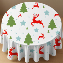 Christmas Round Tablecloth 6150x150cm Heat Insulation Anti-Scalding Holiday Home Decor