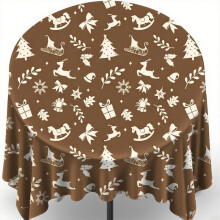 Christmas Round Tablecloth Holiday Decoration Heat Insulation Anti-Scalding 3120x120cm