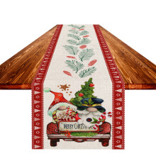 Durable Linen Christmas Table Runner 133x183cm Anti-Fouling Tablecloth