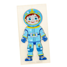 Wooden Astronaut Puzzle for Toddlers - Interactive Learning Toy for Boys, Promotes Creativity and Motor Skills, Space Theme