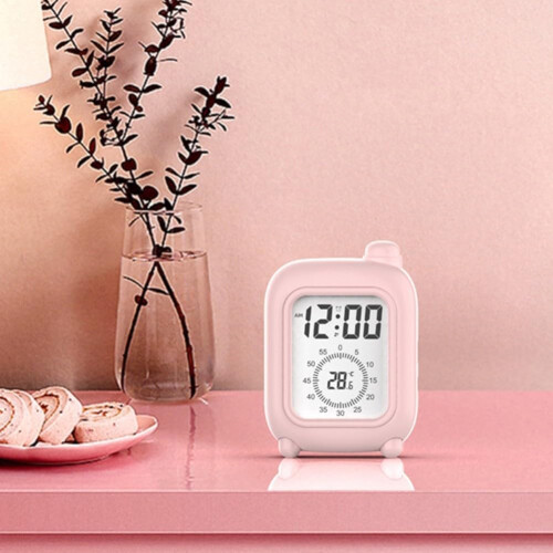 Children's Learning Companion Mini Case Timer with Temperature Display and Alarm Function in Bright Red for Children 2