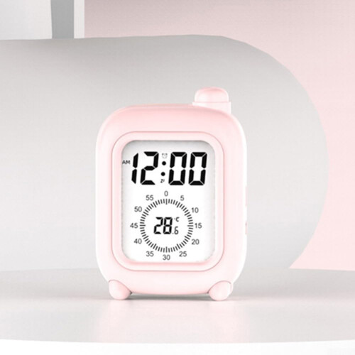 Children's Learning Companion Mini Case Timer with Temperature Display and Alarm Function in Bright Red for Children 1