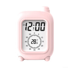 Children's Learning Companion Mini Case Timer with Temperature Display and Alarm Function in Bright Red for Children
