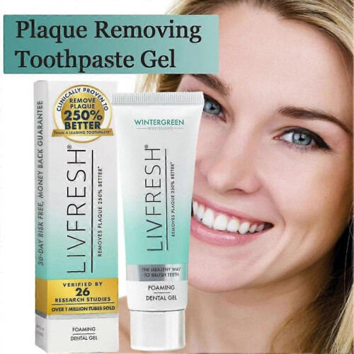 Livfresh Toothpaste Gel, Clinically Proven To Remove Plaque 250% Better 50ml 1