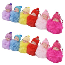 12 Stück Kleine Prinzessinnen Doll Schlüsselanhänger für Handtaschen Dekor, 11cm PVC Plüsch