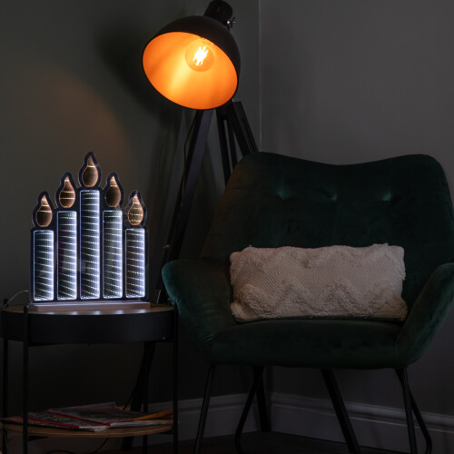 Premier 40cm Light up Standing Candlebridge with Flickering Flame Christmas Infinity Mirror 2
