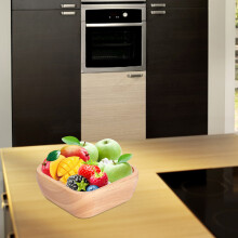 Elegante 12,5 cm Durchmesser Gummiholz Salatschüssel – Handgefertigtes Geschirr für Partys