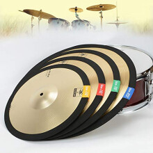 4pcs Drum Cymbal Mute Exercise Muffler Set - 14" 18" 18" 20" Cymbal Mute Rings for Quiet Practice and Drumming