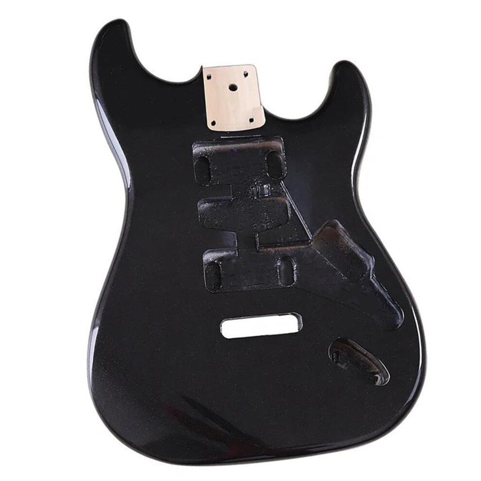 Electric Guitar Kit Black Wooden Body Replacement Kit for DIY Guitar Projects Compatible with Standard Components-image-OPC-PK5YXYT-NEW