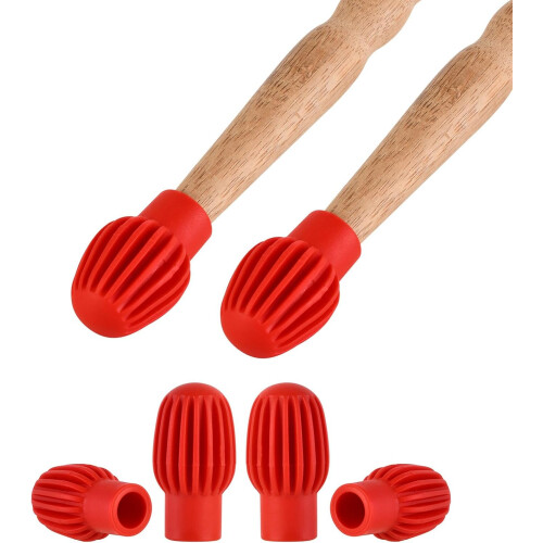 Drumstick Tip Drum Practice Mutes 2-Pack, Durable Rubber Drumstick Dampeners for Quiet Practice and Performance 2