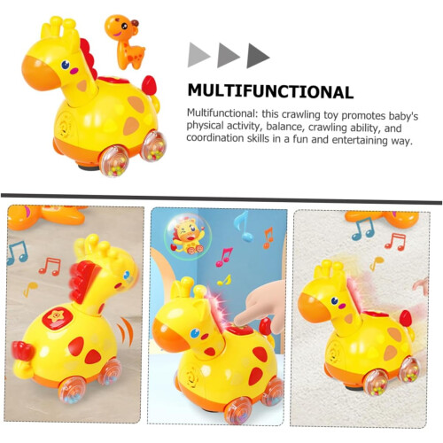 Mini Scooter for Boys - Yellow Plastic Crawling Toy Activity Table for Babies, Learning Playmate, Small Size 2