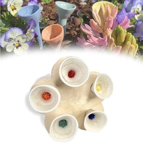 Bee Insect Drinking Cup - Colourful Pollinator Watering Cup for Bees, Safe Drinking Water Source, White, Durable Design