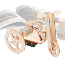 Wooden Building Blocks Set for Kids, Educational Wooden Puzzle, Small Electric Tricycle Teaching Aid, Birthday Toy
