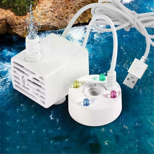 USB 5V waterpomp Mistmaker LED-verlichting Mini Mistmachine Binnenfontein Tuinvijver Waternevelmachine 2