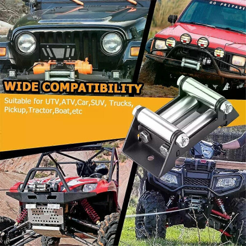 Winch Roller Fairlead Cable Lead Guide Cable Lead with Installing BOLT CENTERS Compatible with ATV WINCHES 1