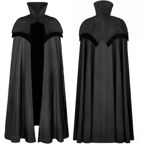 Vampire Cape Men Red Black Halloween Medieval Cloak Cosplay Coats 1