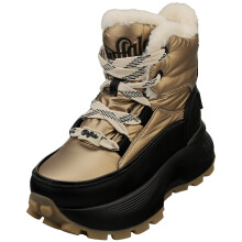 (5) Buffalo Manhatten Vegan Womens Ankle Boots in Black Gold