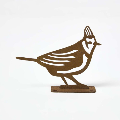 Homescapes Steel Crested Tit Fence Topper 1