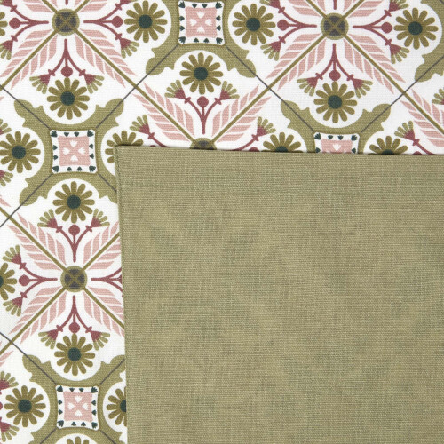 Homescapes Green & Pink Retro 100% Cotton Apron 1
