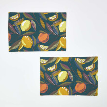100% Cotton Citrus Placemats, Set of 2