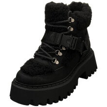 (5) Buffalo Aspen Com Mid Warm Vegan Womens Fashion Boots in Black