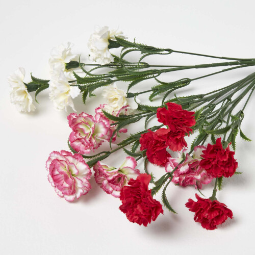 Homescapes Pink Artificial Carnation Spray Single Stem Set of 3, 55cm 2