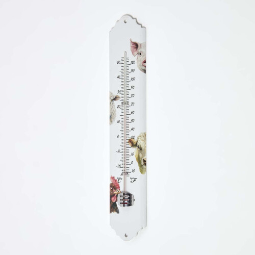 Homescapes Outdoor Thermometer with Farmyard Animal Design 2