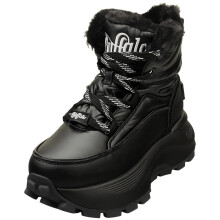 (4) Buffalo Manhatten Vegan Womens Platform Boots in Black