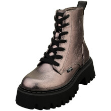 (5) Buffalo Aspen Mid Vegan Womens Ankle Boots in Pewter Black