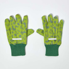 Children's Gardening Gloves with Green Floral Design
