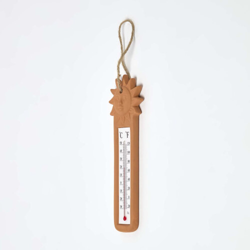 Homescapes Outdoor Thermometer with Orange Sun Design 2