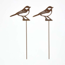 Steel Great Tit Garden Stake Decorations, Set of 2