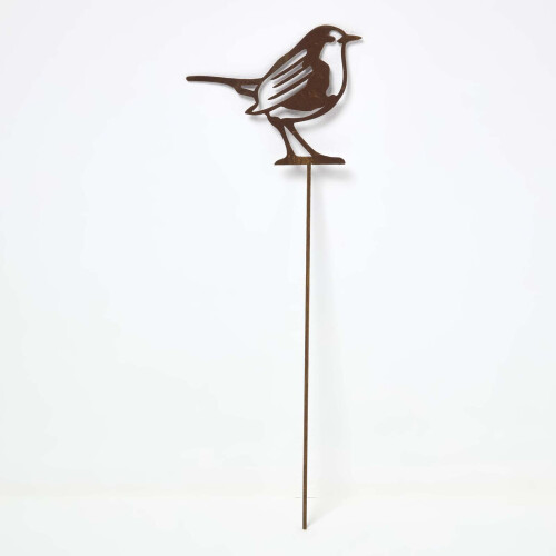 Homescapes Steel Robin Garden Stake Decorations, Set of 2 1