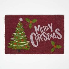 Christmas Tree Non-Slip Coir Doormat, 40 x 60 cm