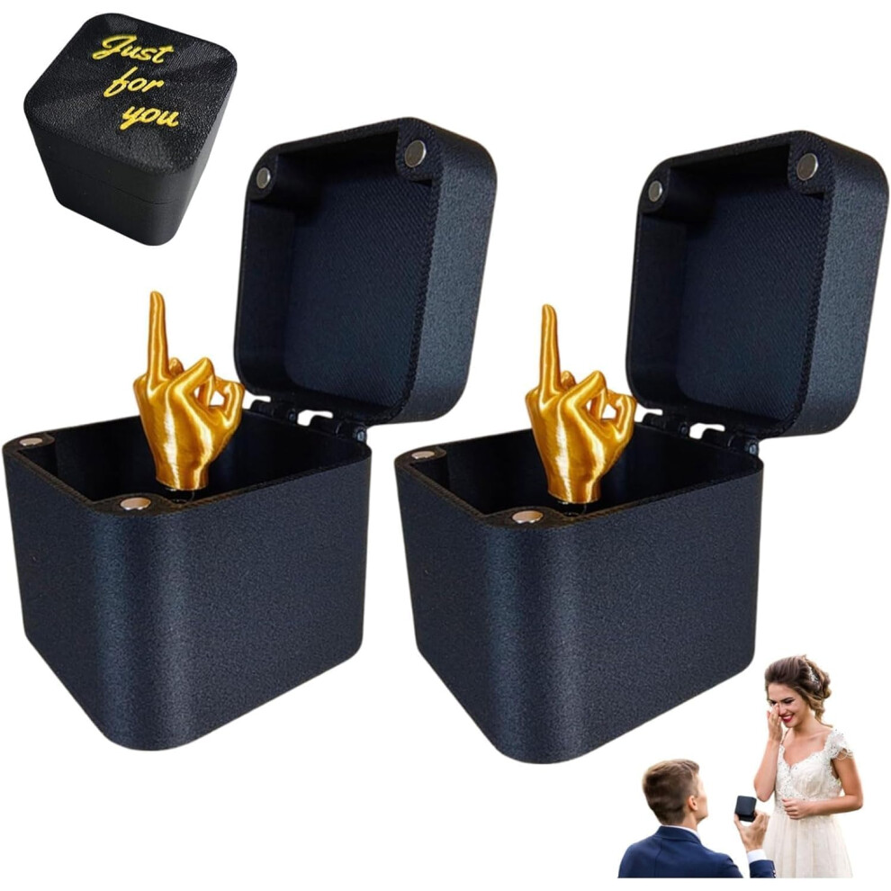 Middle Finger Gift Box Set, Novelty Prank Gift for Halloween and Christmas, Office Desk Decor, 2 Pieces