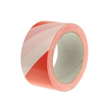 Faithfull Economy Self Adhesive Hazard Tape Red White 50mm x 33mm
