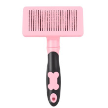 Pet Brushes for Dogs and Cats, 17.5 x 10 cm Self-Cleaning Slicker Grooming Comb, Pink Undercoat Remover Fur Brush