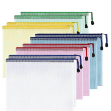 Plastic Mesh Zipper Pouch 7x9 In ( 10 Pas),extra Large Water-resistant Zip Bag for School Office Supplies, Puzzles Games Organizing Storage,6201
