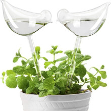 2PCS Bird Shape Watering Globe Glass Plant Watering Globes Self-Watering Bulbs Garden Watering Spikes Automatic Irrigation Device