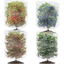 4PCS Fruit Tree Netting Bag, Bush Netting Plant Cover With Drawstring, Plant Netting Barrier Bags Cover For Blueberry Fruits Strawberry 80*100